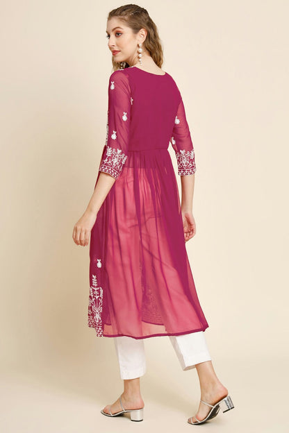 Pink Colour Georgette Kurti VSKR1111261