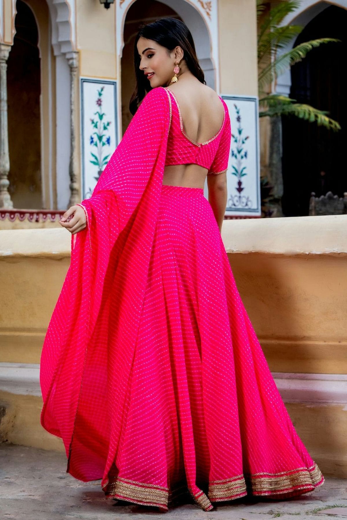 Pink Colour Georgette Lehenga Choli VSLC1010292