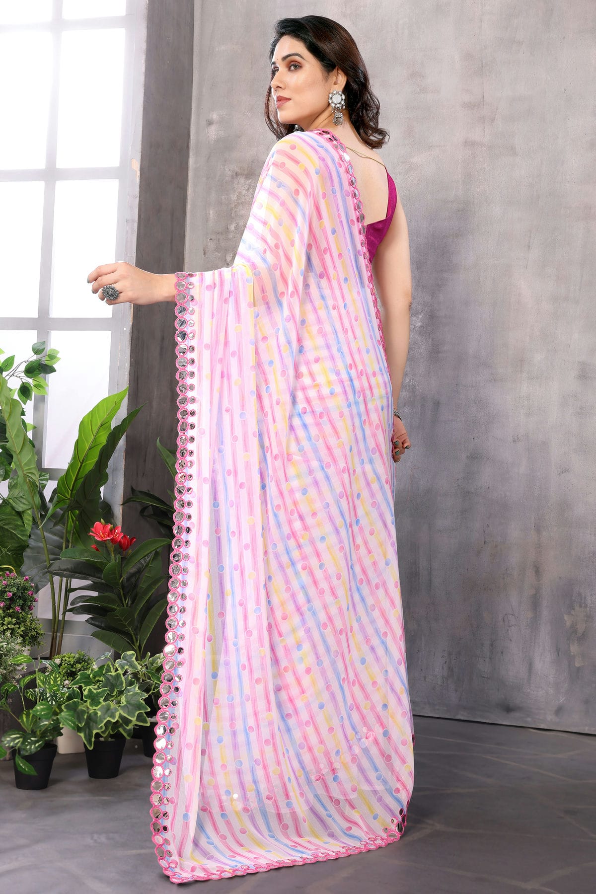 Pink Colour Georgette Saree VSSD1180189