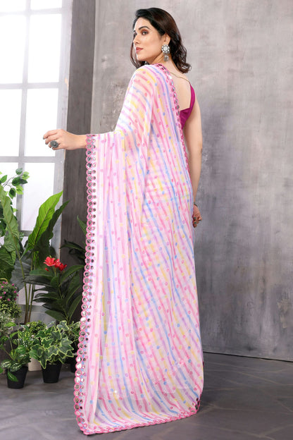 Pink Colour Georgette Saree VSSD1180189