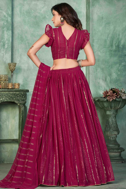 Pink Colour Georgette Semi Stitched Lehenga Choli VSLC1170047