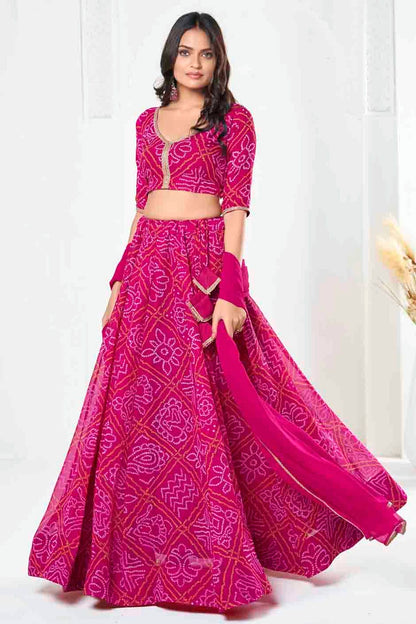 Pink Colour Georgette Semi Stitched Lehenga Choli VSLC1170090