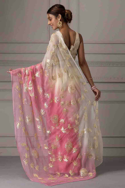 Pink Colour Gota Patti Work Organza Designer Saree VSSD1113397