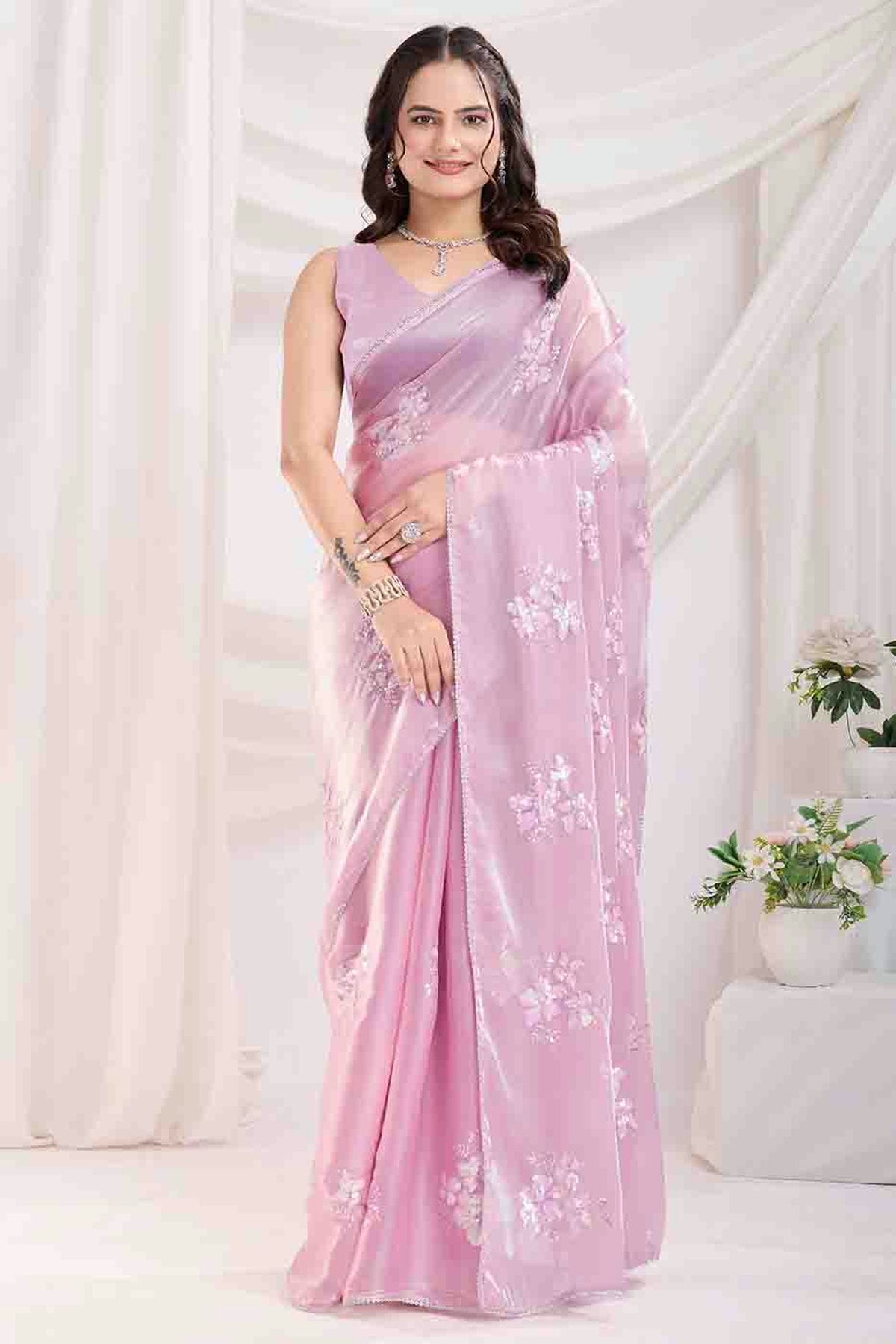 Pink Colour Jimmi Choo Designer Saree VSSD1112843