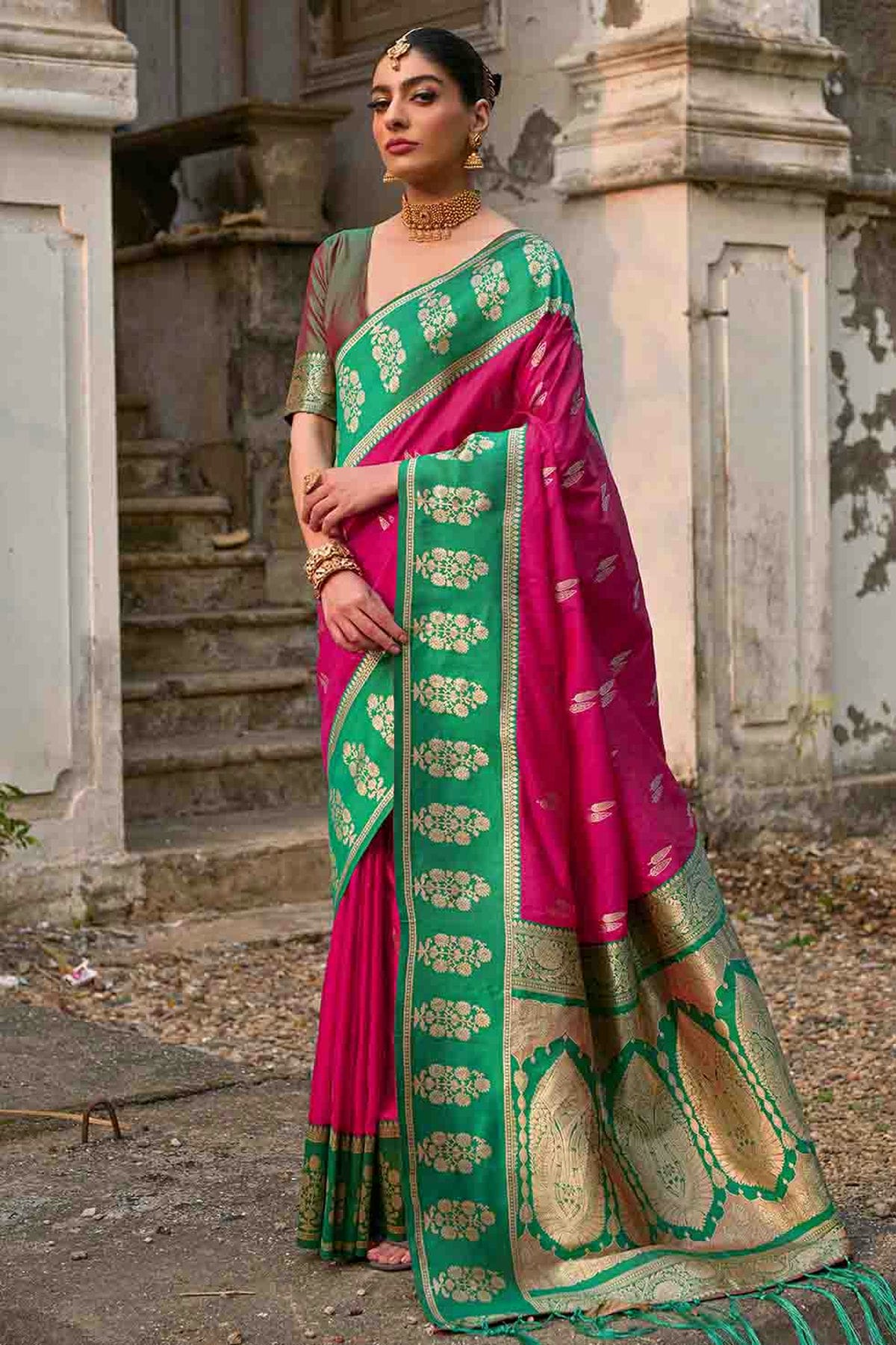 Pink Colour Kanchi Silk Traditional Saree