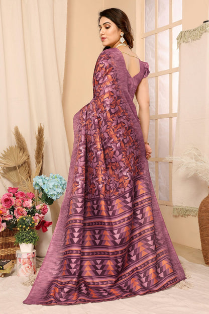 Pink Colour Khadi Printed Saree VSSD1180099