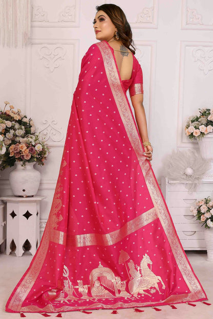Pink Colour Kochi Silk Traditional Saree