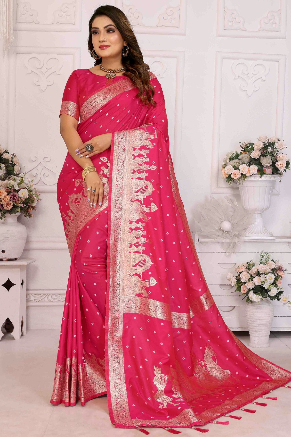Pink Colour Kochi Silk Traditional Saree VSSD1113076