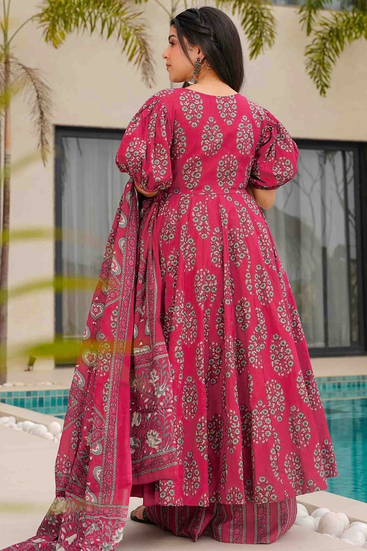 Pink Colour Mal Cotton Stitched Anarkali Suit VSSS1113925