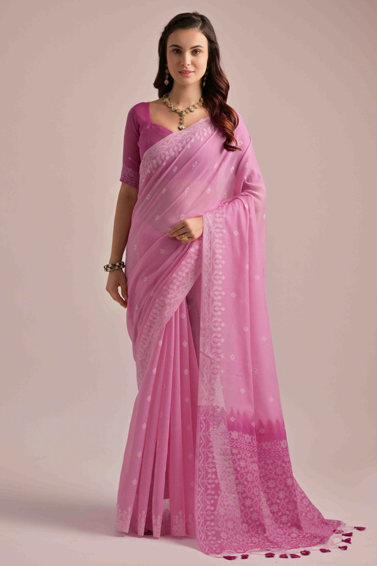 Pink Colour Muga Cotton Traditional Saree VSSD1260096