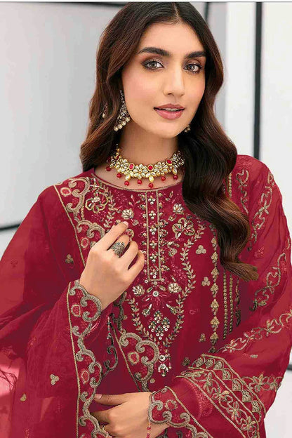 Pink Colour Organza Pakistani Suit VSSM1140852