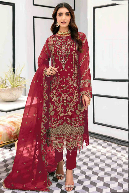 Pink Colour Organza Pakistani Suit VSSM1140852