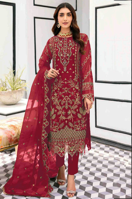 Pink Colour Organza Pakistani Suit VSSM1140852