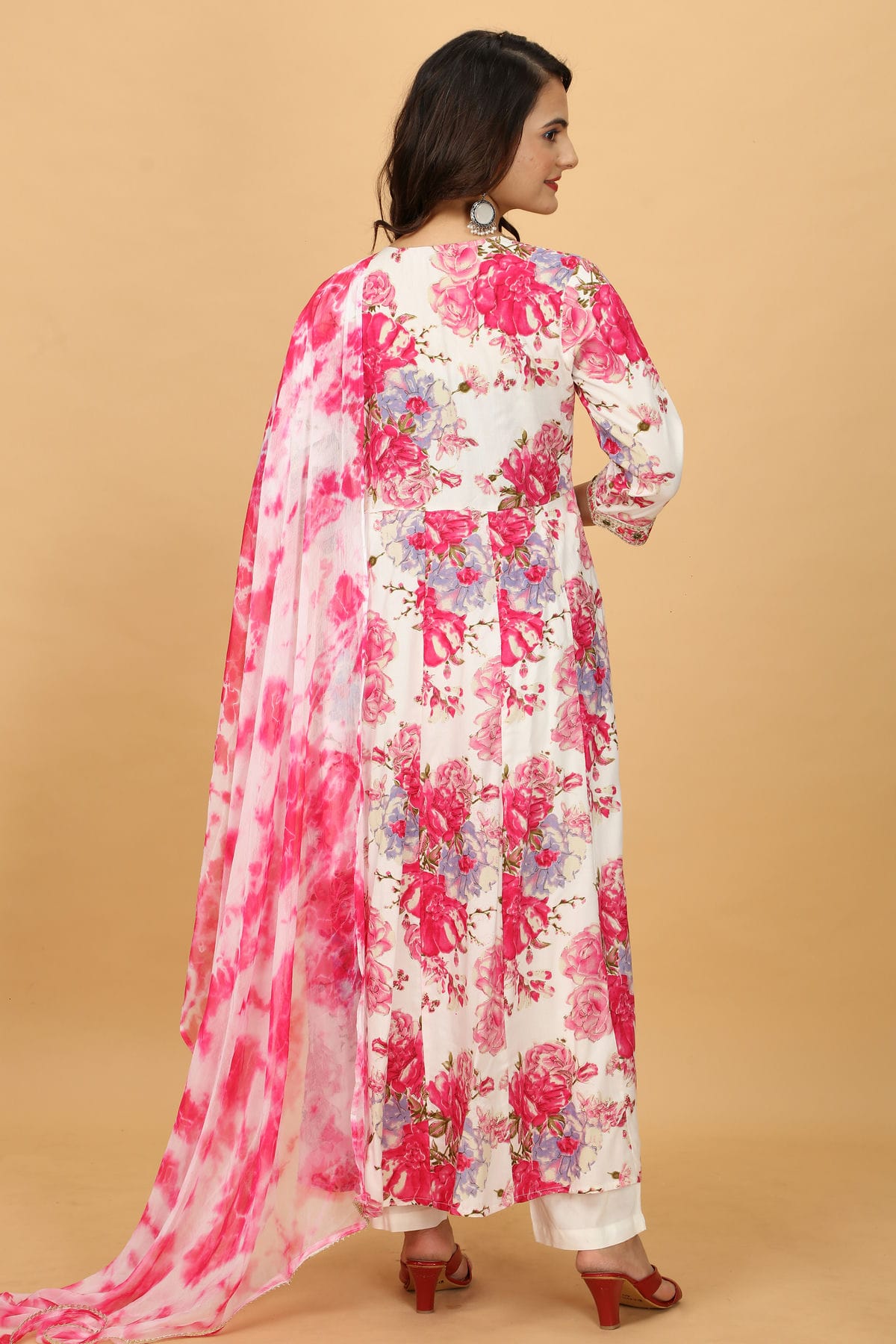 Pink Colour Rayon Cotton Readymade Anarkali Suit VSSS1140413