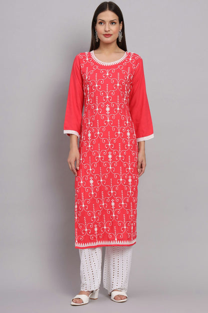 Pink Colour Rayon Kurti