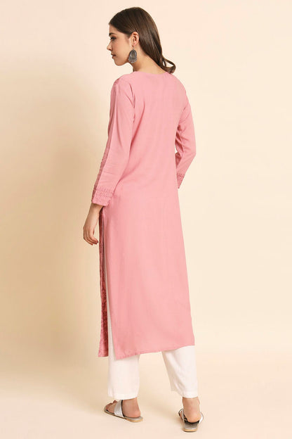 Pink Colour Rayon Kurti VSKR1111107