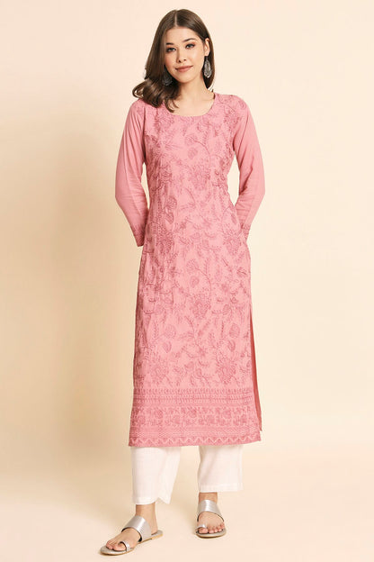 Pink Colour Rayon Kurti