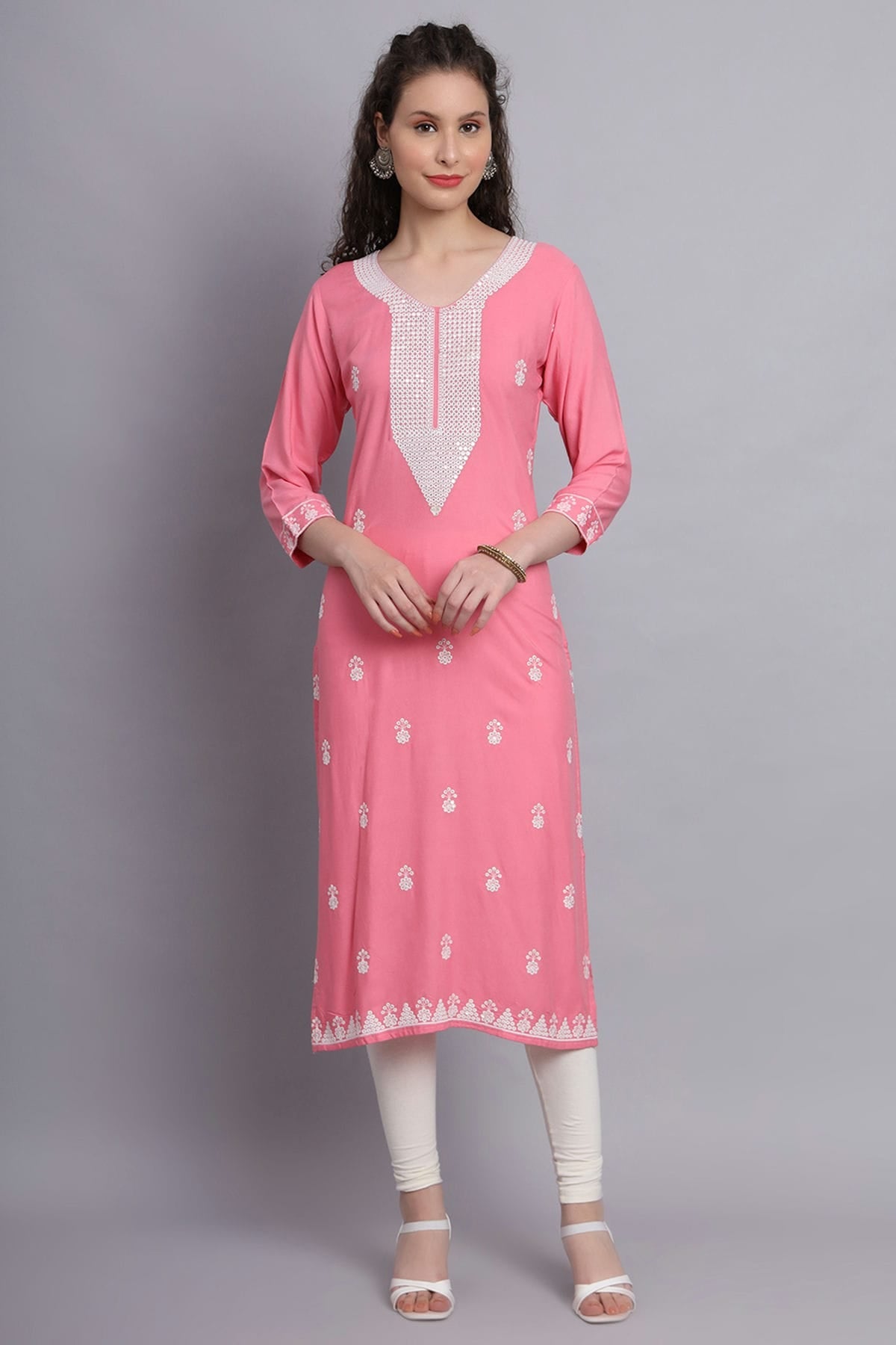 Pink Colour Rayon Kurti