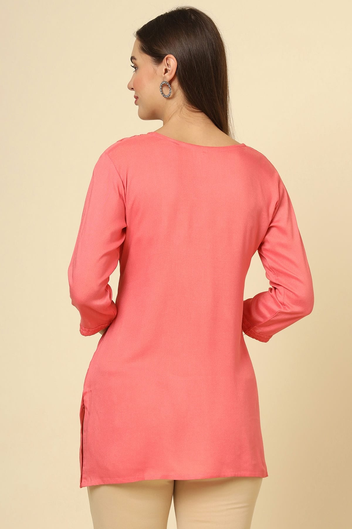 Pink Colour Rayon Readymade Top VSTP1110868