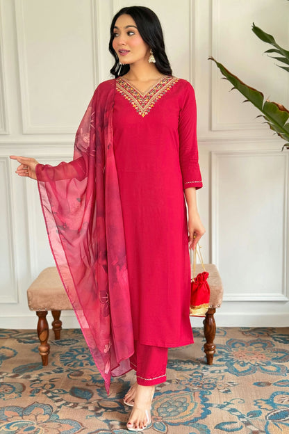 Pink Colour Rayon Stitched Salwar Suit