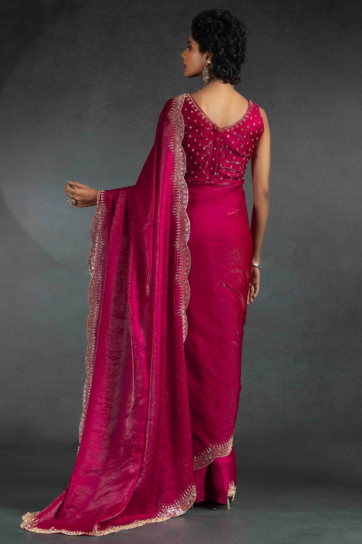Pink Colour Satin Silk Designer Saree VSSD1122009
