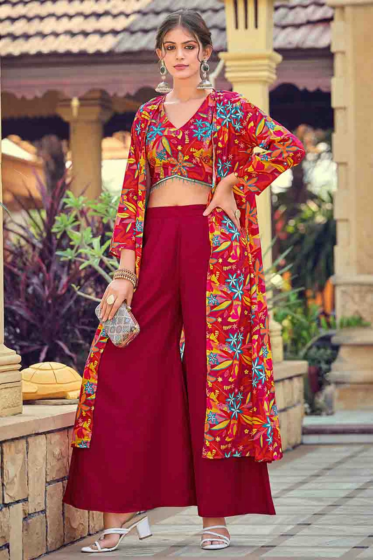 Pink Colour Silk Stitched Indo Western Suit VSSS1113944