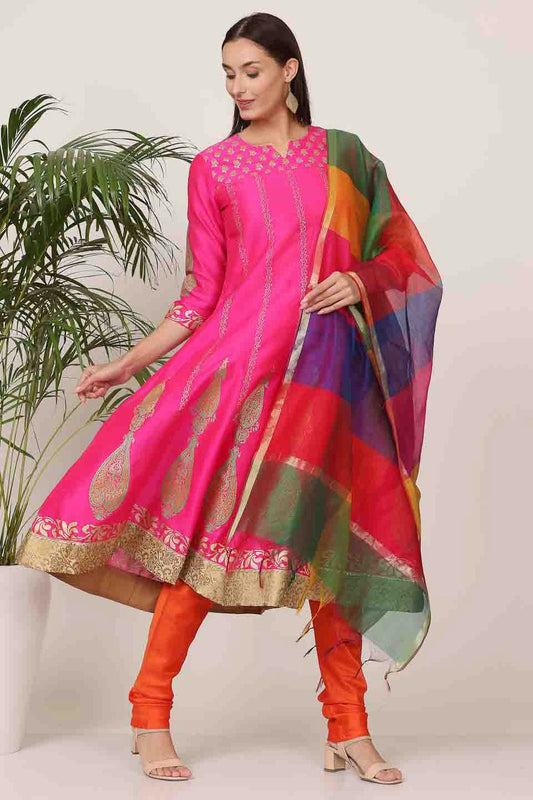 Pink Colour Silk Stitched Suit VSSS1112906