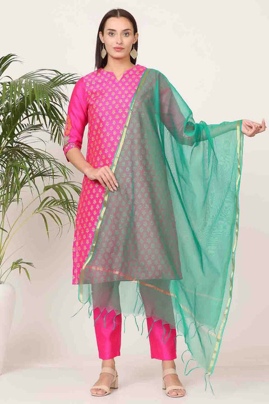 Pink Colour Silk Stitched Suit VSSS1112911