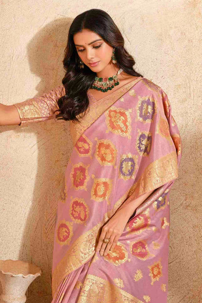 Pink Colour Silk Zari Work Traditional Saree VSSD1113575