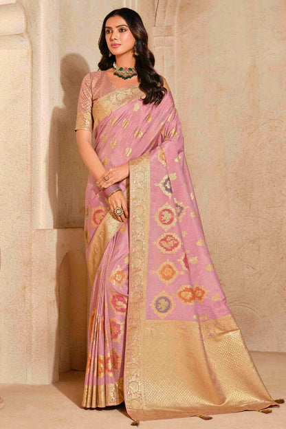 Pink Colour Silk Zari Work Traditional Saree VSSD1113575