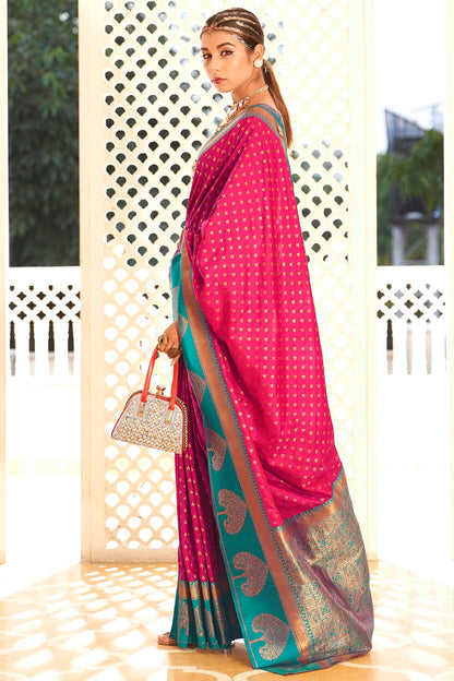 Pink Colour Soft Banarasi Silk Woven Work Saree VSSD1290089