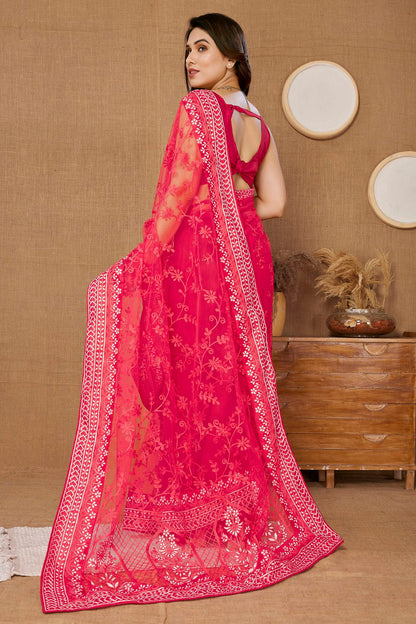 Pink Colour Soft Net Saree VSSD1110201