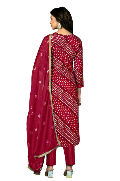 Pink Colour Unstitched Jam Cotton Fabric Straight Suit VSUS1160952