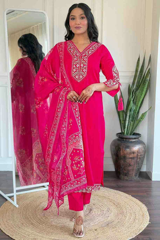 Pink Colour Viscose Stitched Suit VSSS1112994