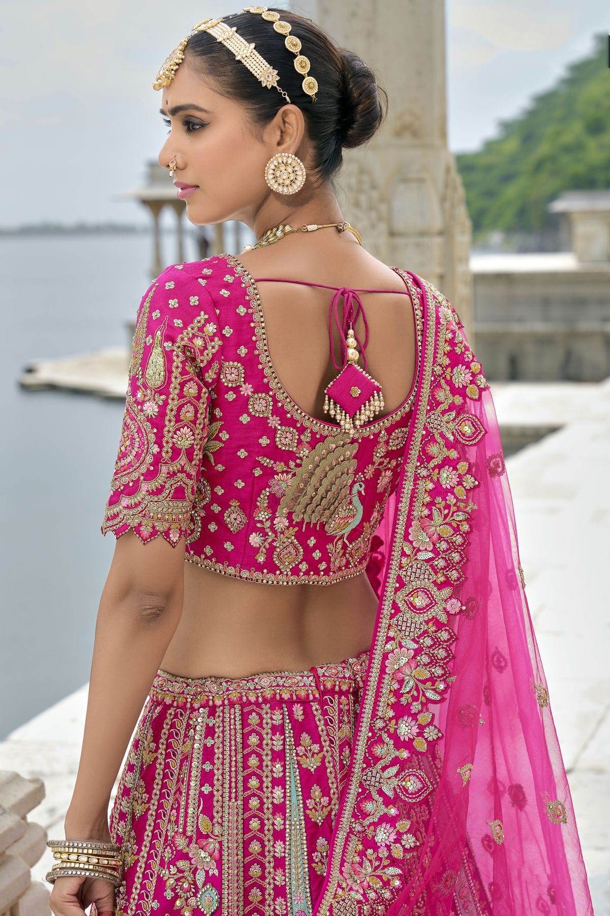 Pink Embroidery Silk Lehenga Choli VSLC1290126