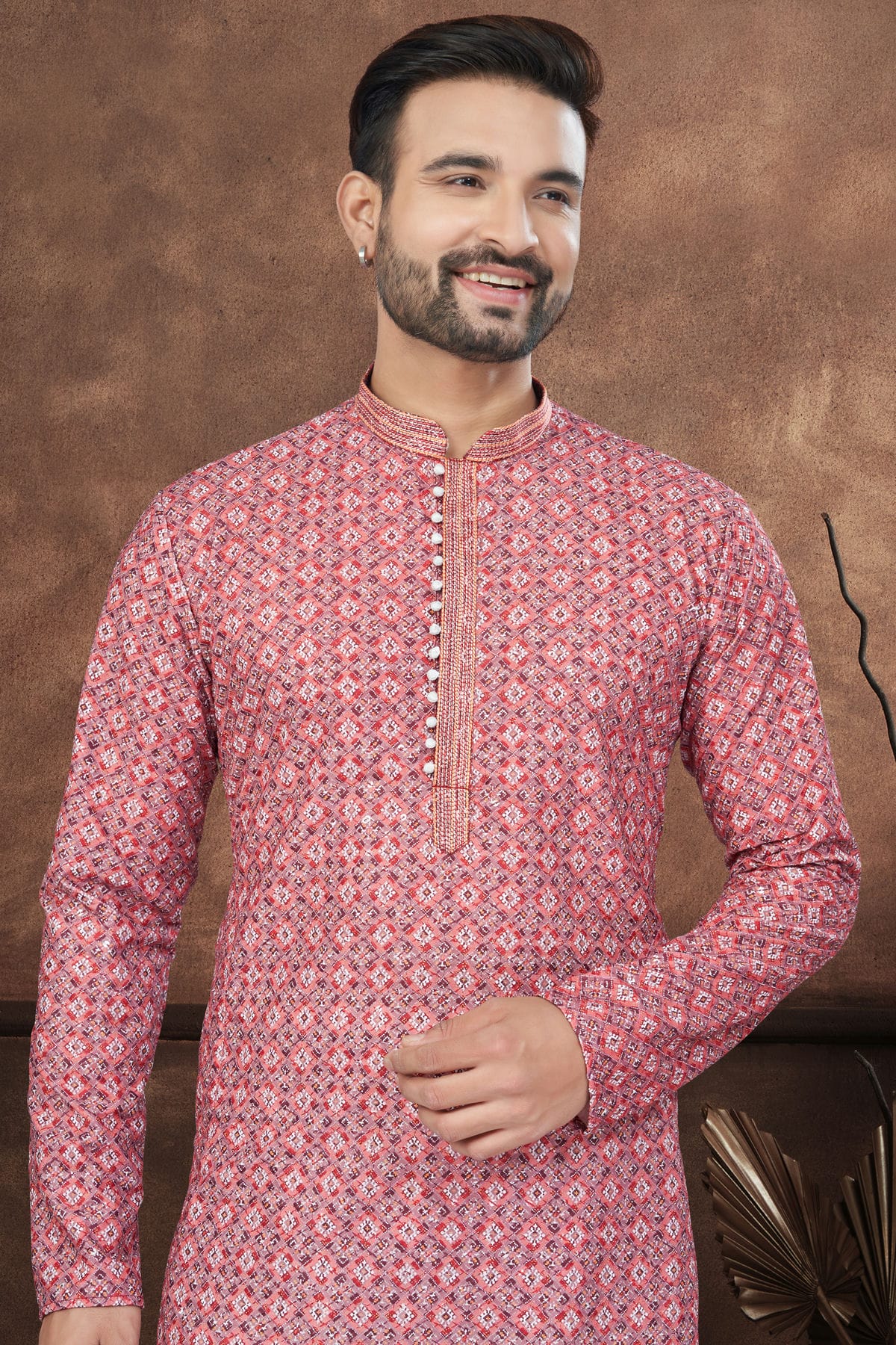 Pink Colour Soft Rayon Kurta Pajama VSKP1040672