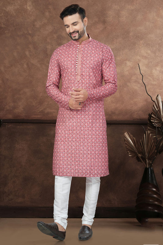 Pink Soft Rayon Kurta Pajama