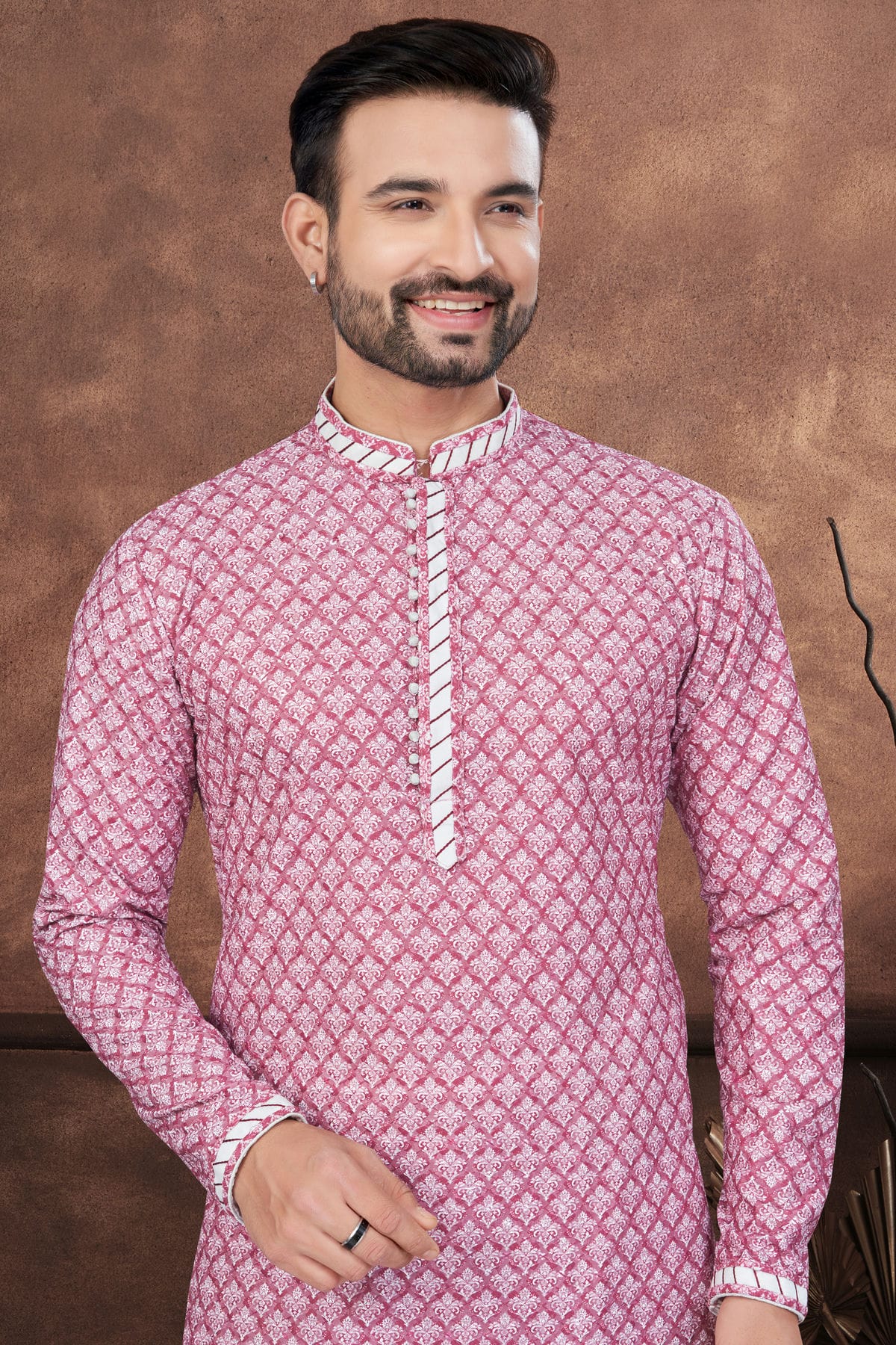 Pink Colour Soft Rayon Kurta Pajama VSKP1040687
