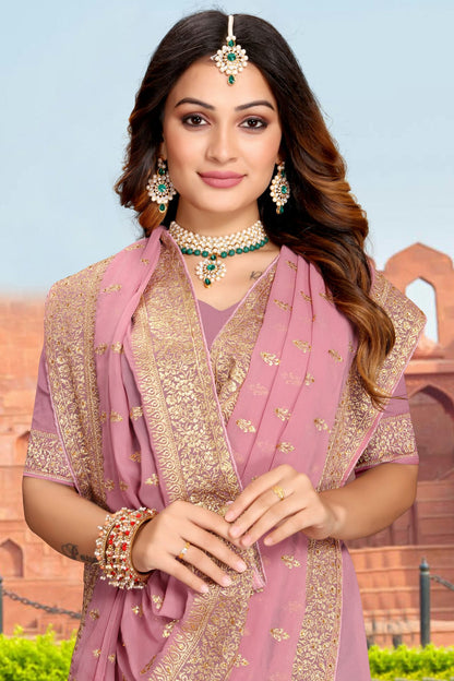 Pink Colour Georgette Saree VSSD1090862