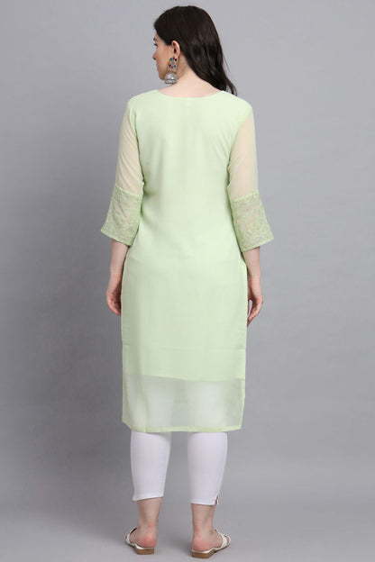 Pista Green Colour Georgette Kurti VSKR1111159