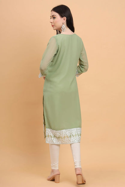 Pista Green Colour Georgette Kurti VSKR1111180