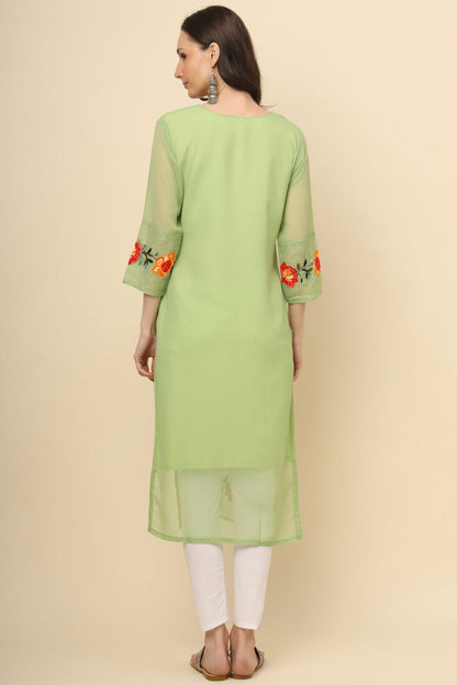 Pista Green Colour Georgette Kurti VSKR1111205