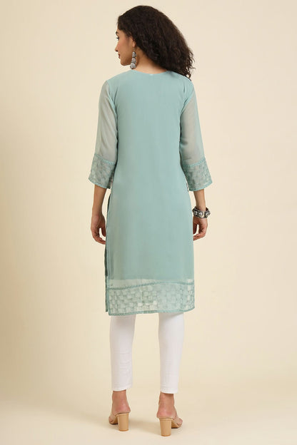 Pista Green Colour Georgette Kurti VSKR1111239