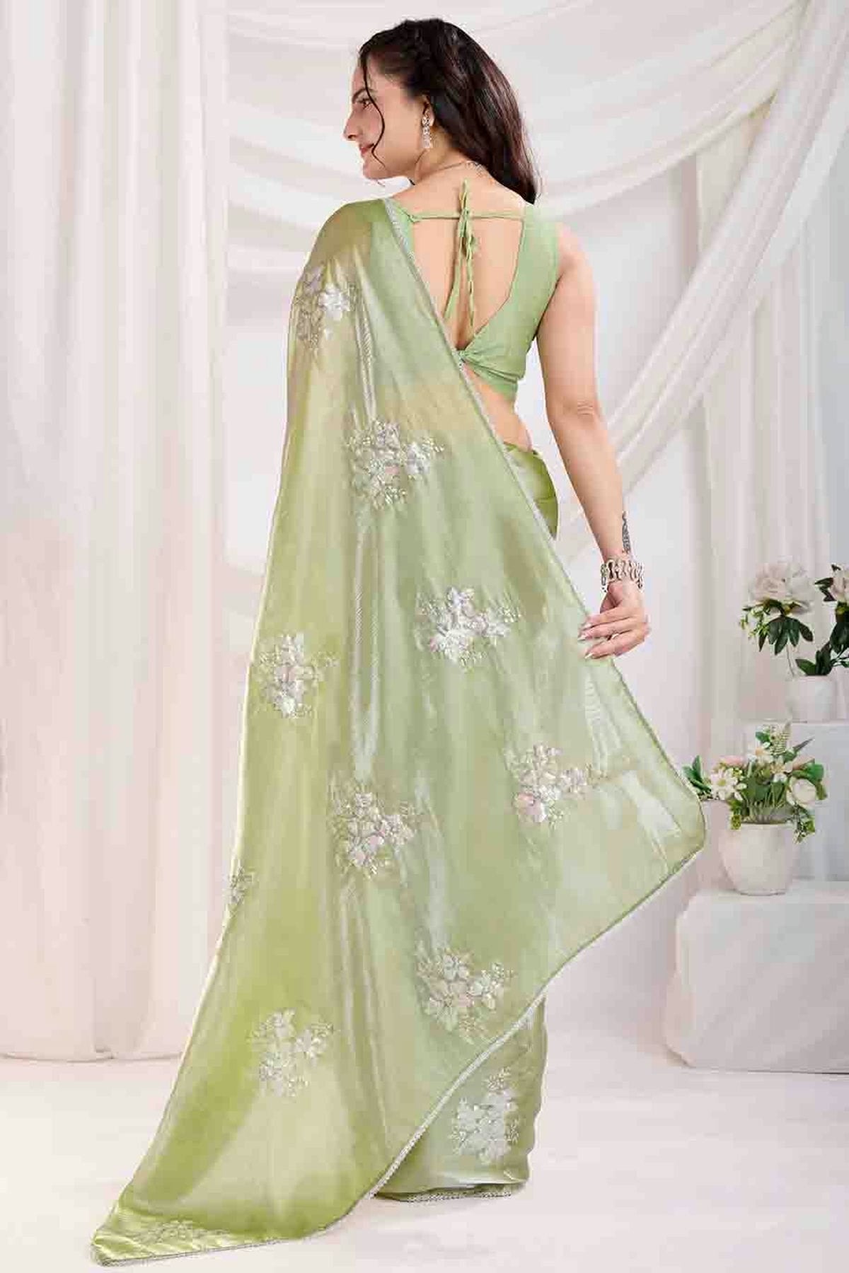 Pista Green Colour Jimmi Choo Designer Saree VSSD1112845