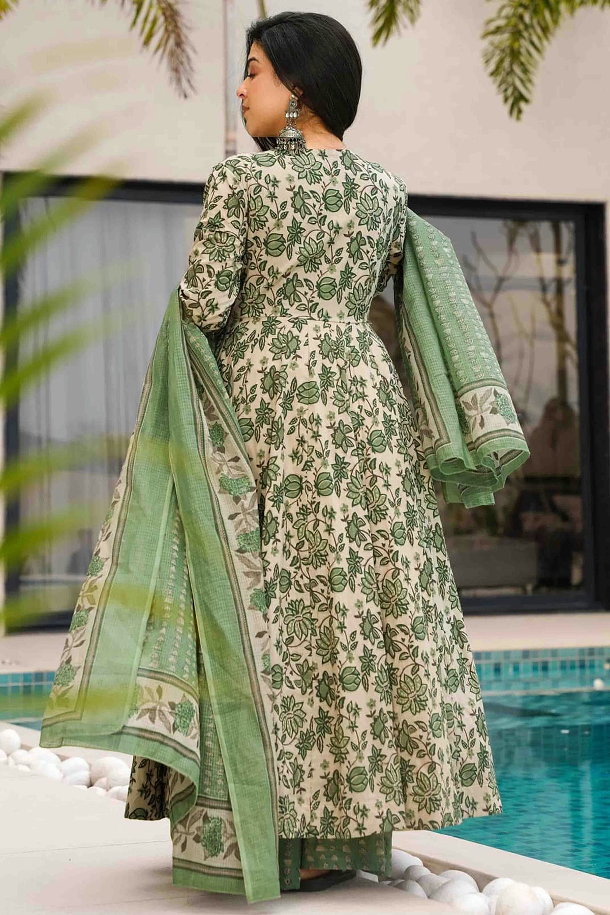 Pista Green Colour Mal Cotton Stitched Anarkali Suit VSSS1113923