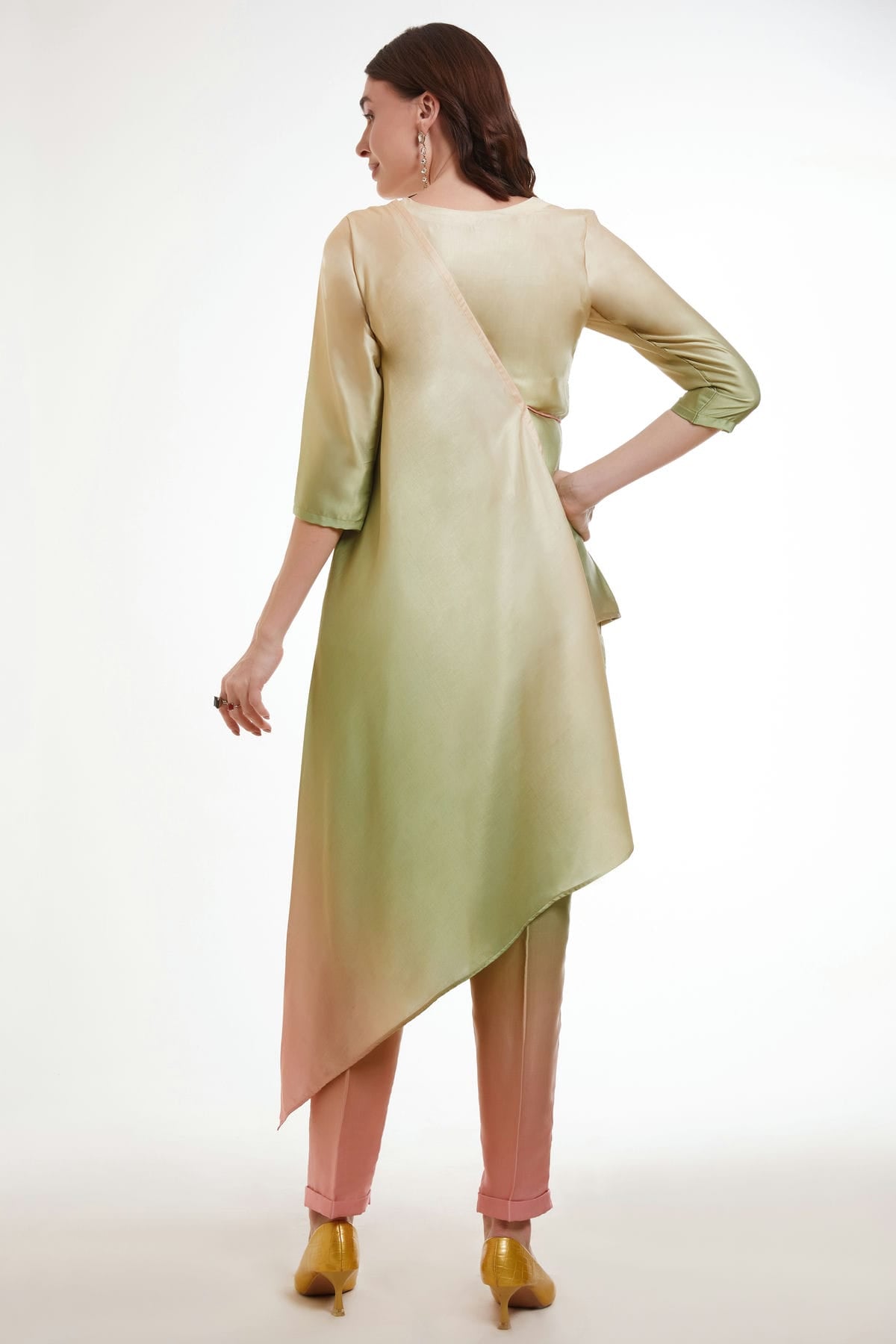 Pista Green Colour Modal Satin Top and Bottom VSTP1080921