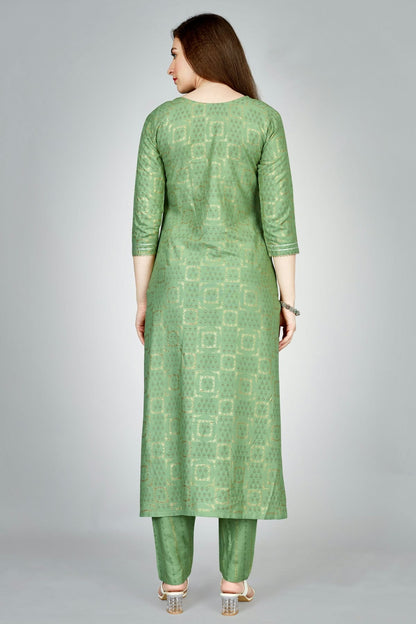 Pista Green Colour Rayon Kurta And Pant Set VSKR1111312