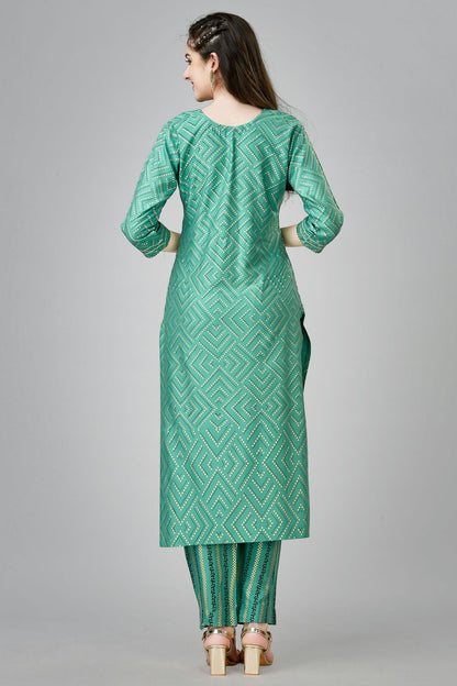 Pista Green Colour Rayon Kurta And Pant Set VSKR1111322