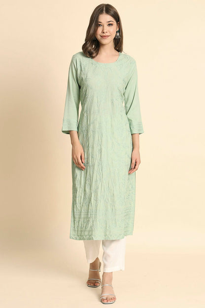 Pista Green Colour Rayon Kurti