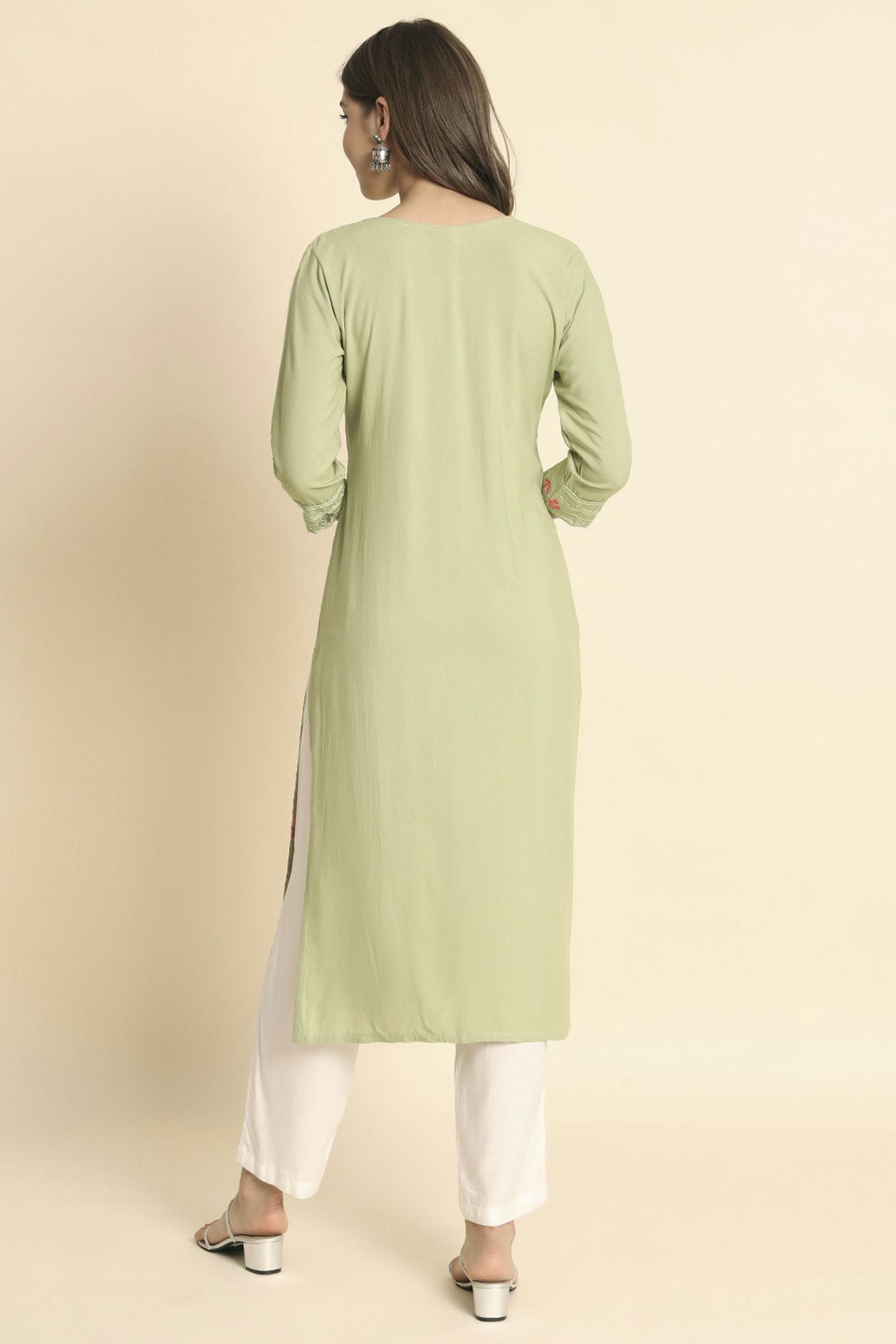 Pista Green Colour Rayon Kurti VSKR1111113